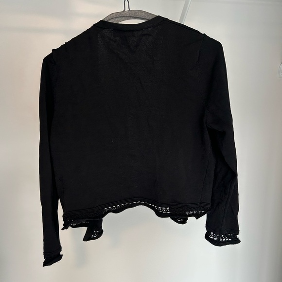 Le Chateau Black Women's Cropped Blazer with Lace Trim - Picture 4 of 4